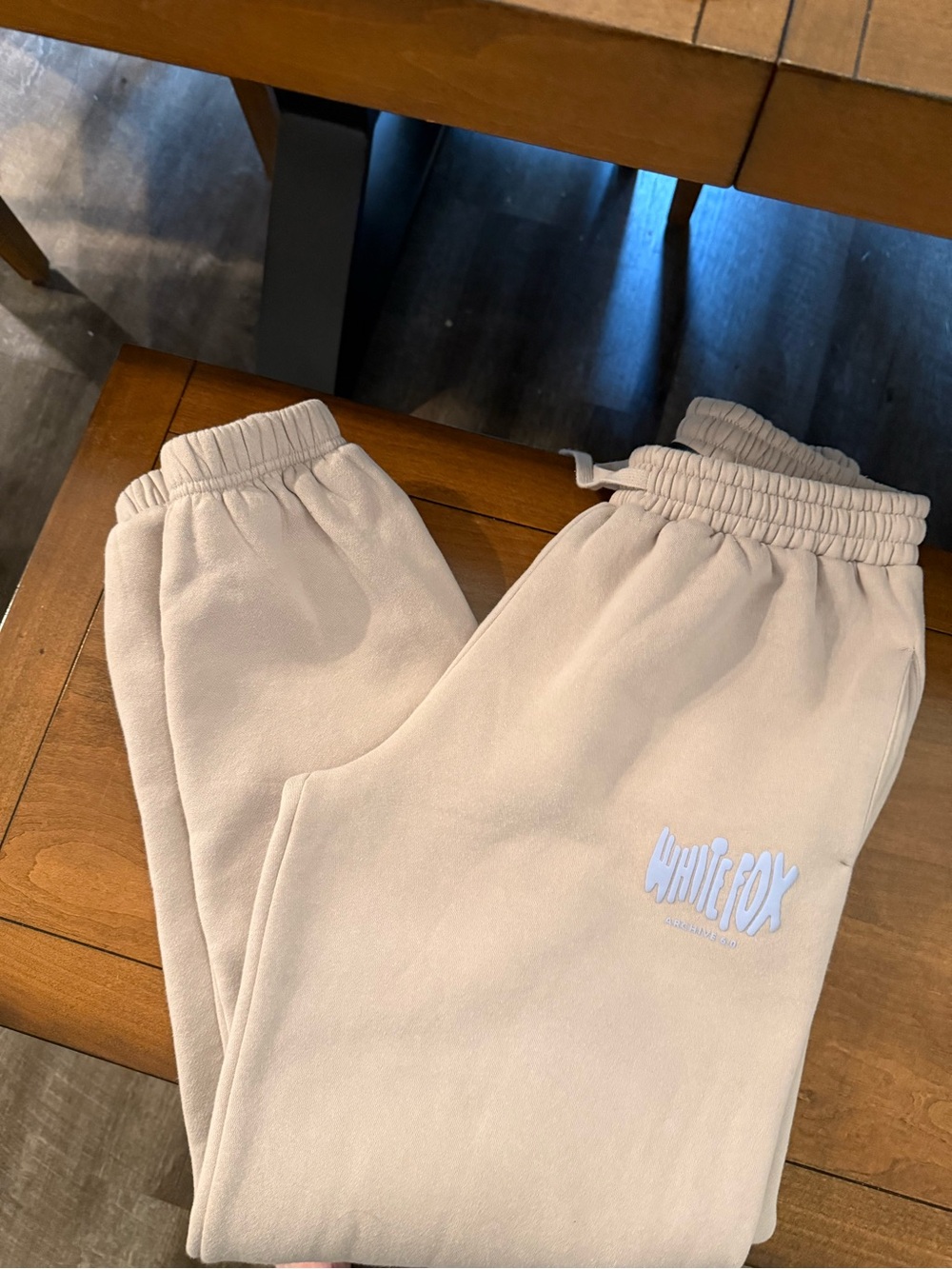 White Fox Boutique Cream Track Joggers